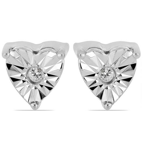 BUY 925 SILVER NATURAL WHITE DIAMOND GEMSTONE EARRINGS